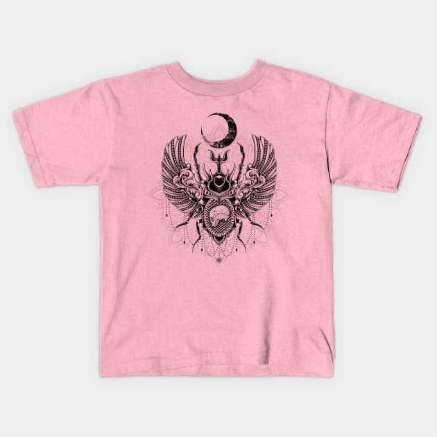 Sacred Scarab Kids T-Shirt by GODZILLARGE